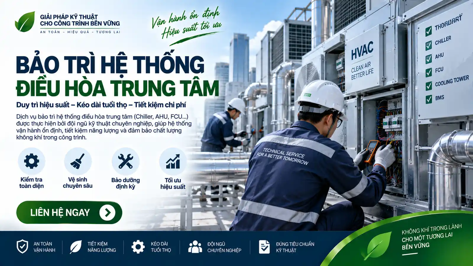 Bảo trì hệ thống điều hòa trung tâm