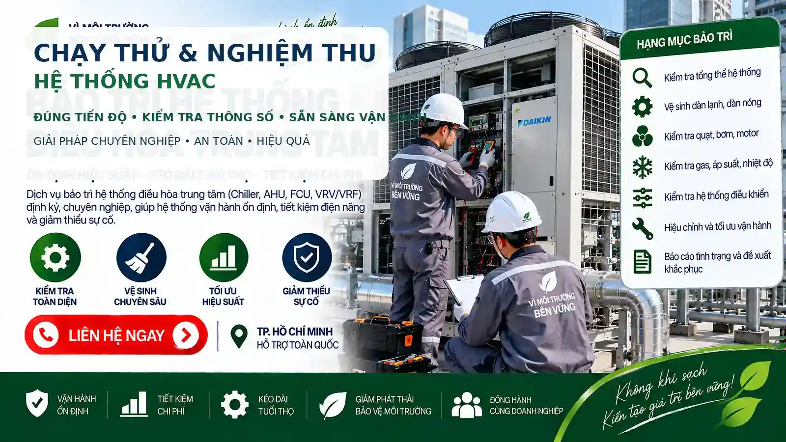 Chạy thử và nghiệm thu hệ thống HVAC
