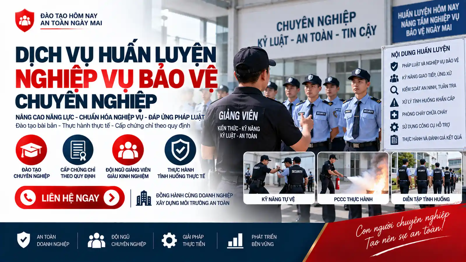 dịch vụ huấn luyện nghiệp vụ bảo vệ chuyên nghiệp