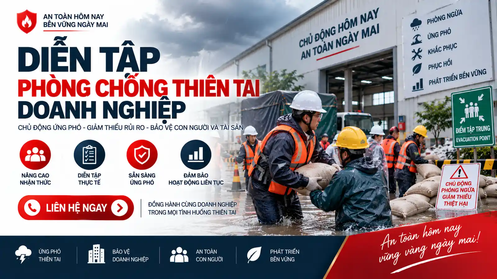 Diễn tập phòng chống thiên tai doanh nghiệp
