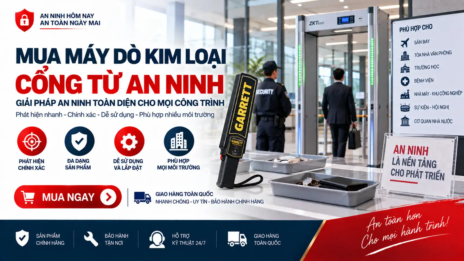 mua máy dò kim loại cổng từ an ninh