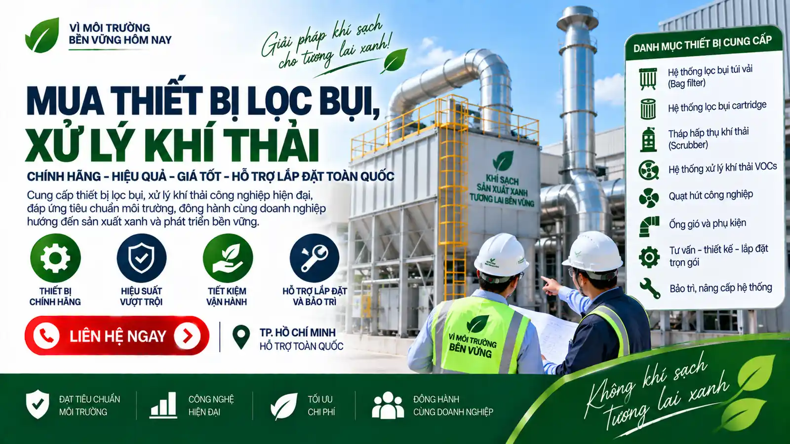 Mua thiết bị lọc bụi xử lý khí thải