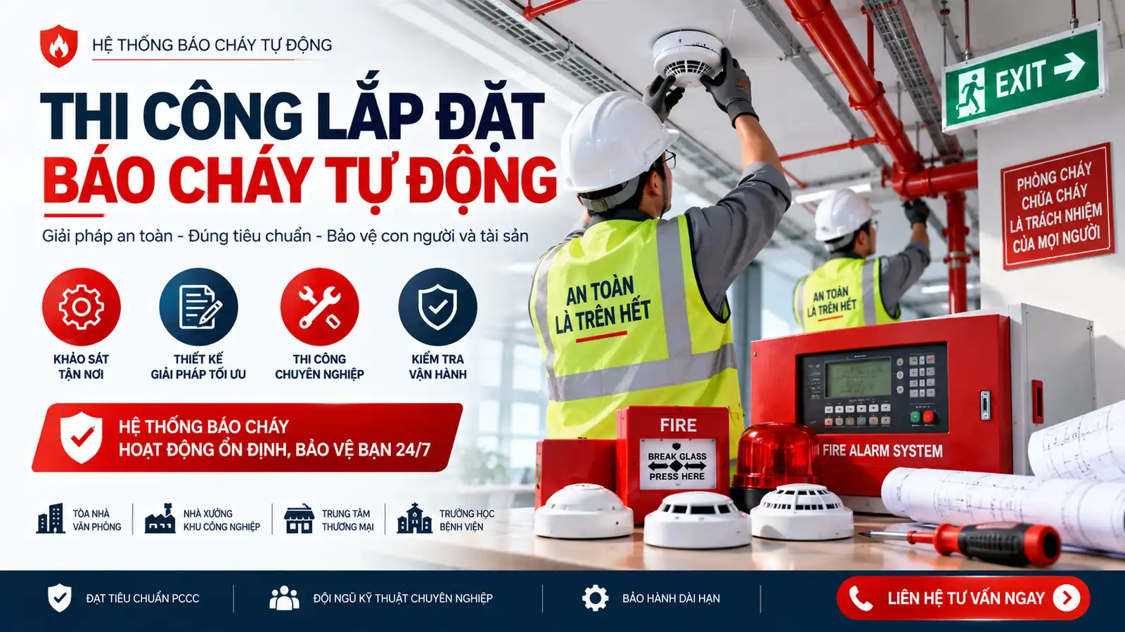thi công lắp đặt báo cháy tự động